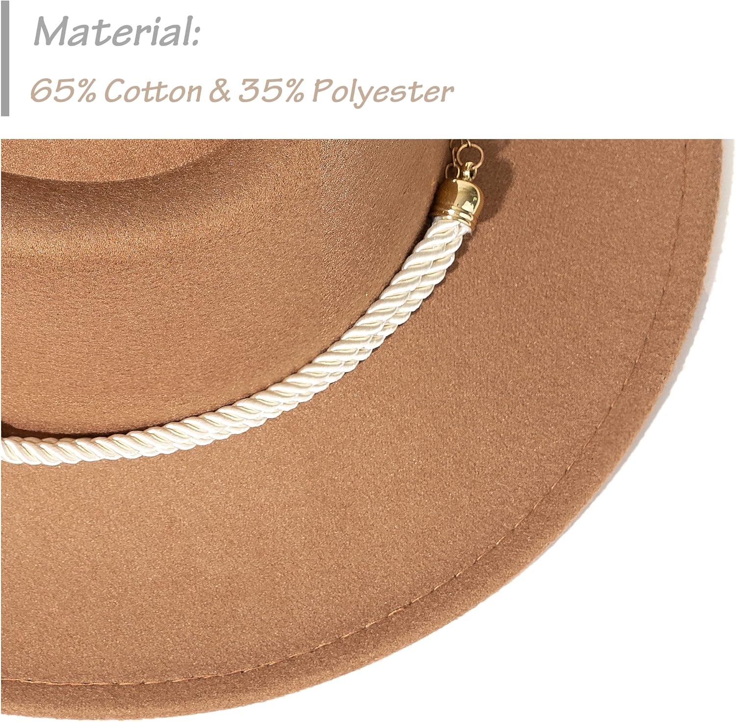 Lisianthus Women Wide Brim Fedora Hat with Belt Buckle Pork Pie Hat - Image 3