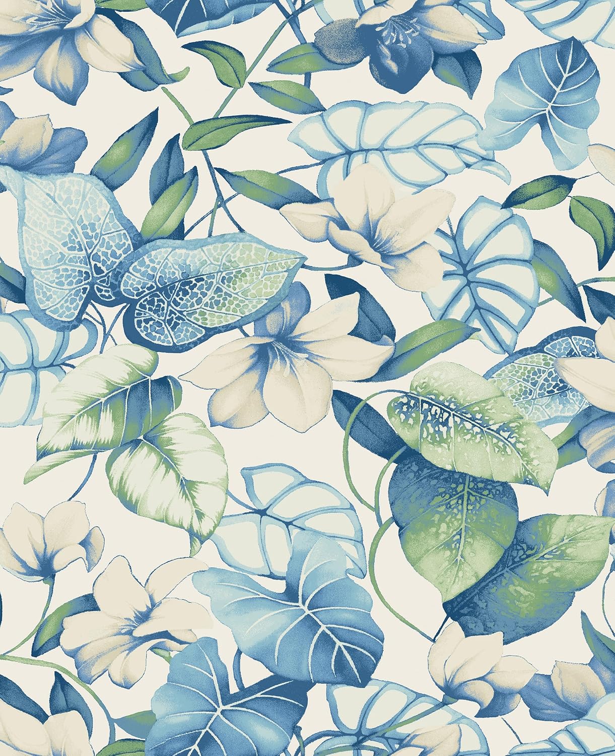 Tommy Bahama - Peel and Stick Wallpaper, Floral Wallpaper for Bedroom, Powder Room, Kitchen, Vinyl, 30.75 Sq Ft Coverage (Windemere Collection, Sky)