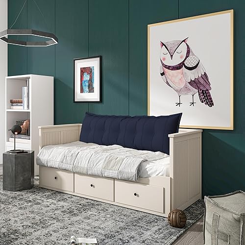 Miniatura 8 de Johnear Almohada de terciopelo para respaldo y cabecero, cojín grande de terciopelo para sofá cama, respaldo de madera, soporte para