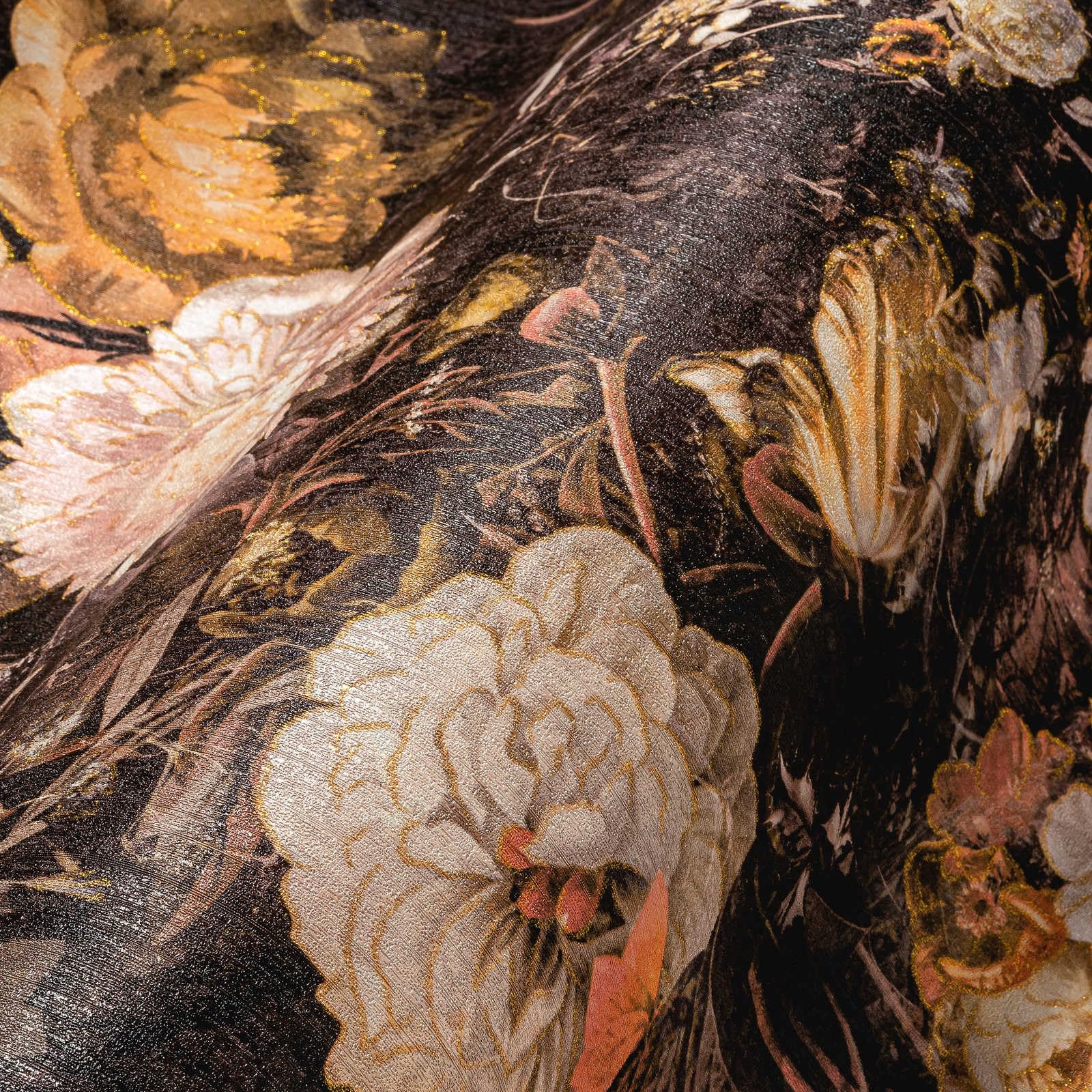 A.s. Création Yellow The Bos 388212 Non-Woven Wallpaper Orange Floral 10.05 M X 0.53 M Made In Germany