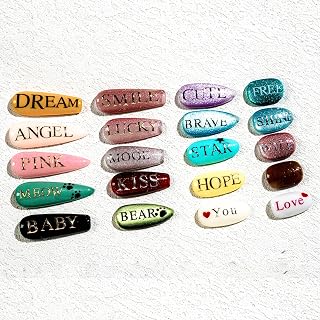Sun&Beam Nails Custom Text Sticker Press-On Nails Handmade Fake Nails Select Color, Shape, Size & Message 10 Pcs