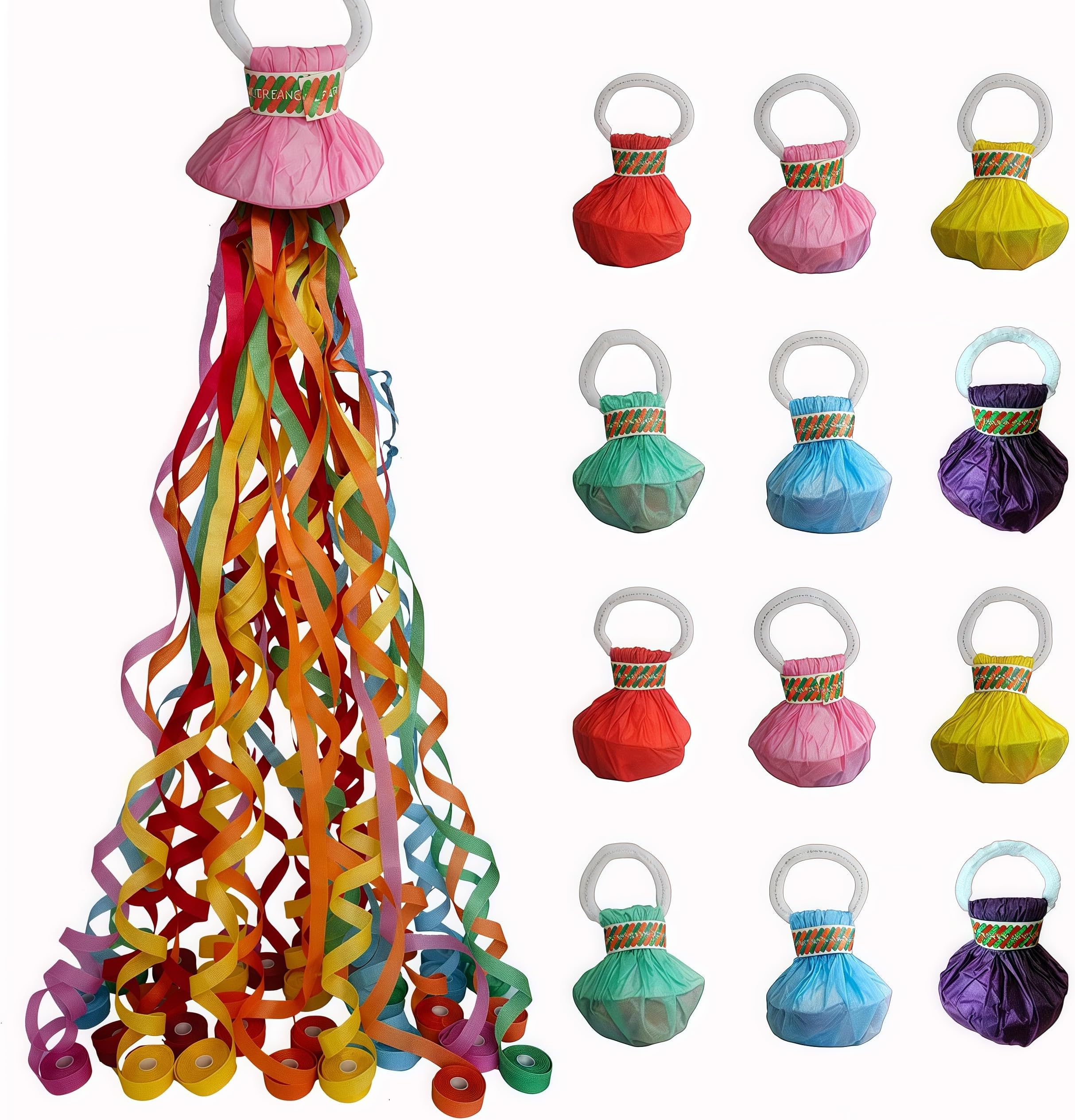 24 Pack Streamer Poppers No Mess Confetti Poppers，No Mess Streamers Easy to Clean Party Poppers，for Celebrations and Events，Six Color Mix