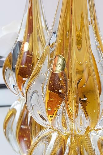 Miniatura 7 de Centro de mesa grande hecho a mano de vidrio de arte soplado a mano estilo Murano, 13,78 pulgadas de alto. Jarrón para decoración. Centro de mesa de