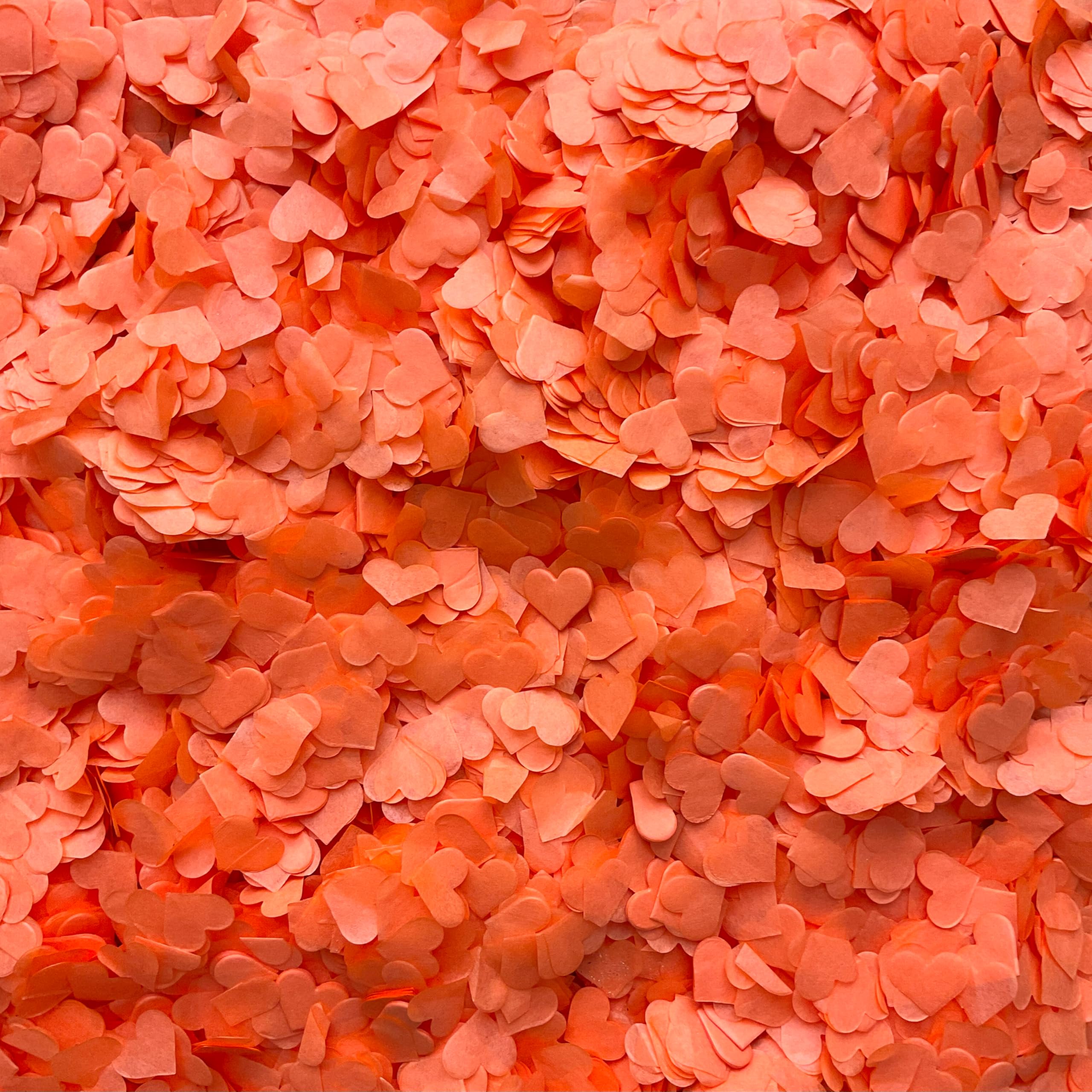 Biodegradable Heart Wedding Confetti | Eco-Friendly Tissue Paper Hearts | Many Colours (Orange, Small (50g) 15 Handfuls)