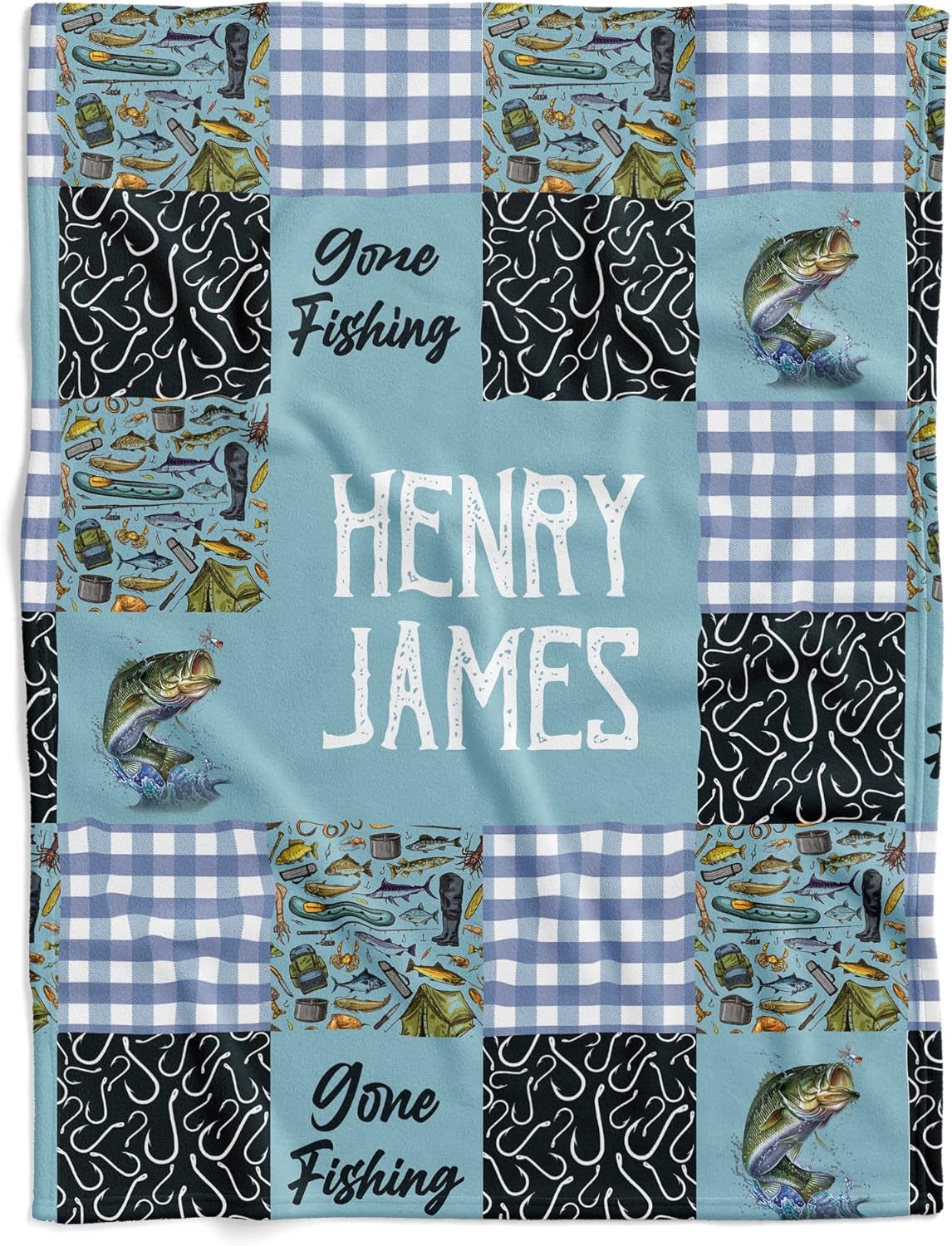 Jump Up Personalized Fly Fishing Baby Blanket,Fishing