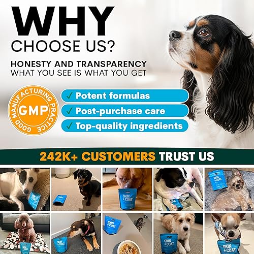 Miniatura 7 de Piel y pelaje para perros  Suplemento Omega 3 para perros  Restaura la piel, reduce el desprendimiento, promueve la salud del corazón, alergias y