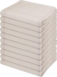 Westlane Linens Cotton Herringbone Weave Heat Resistant Oven Cloth, 48x74cm (Natural, 10)