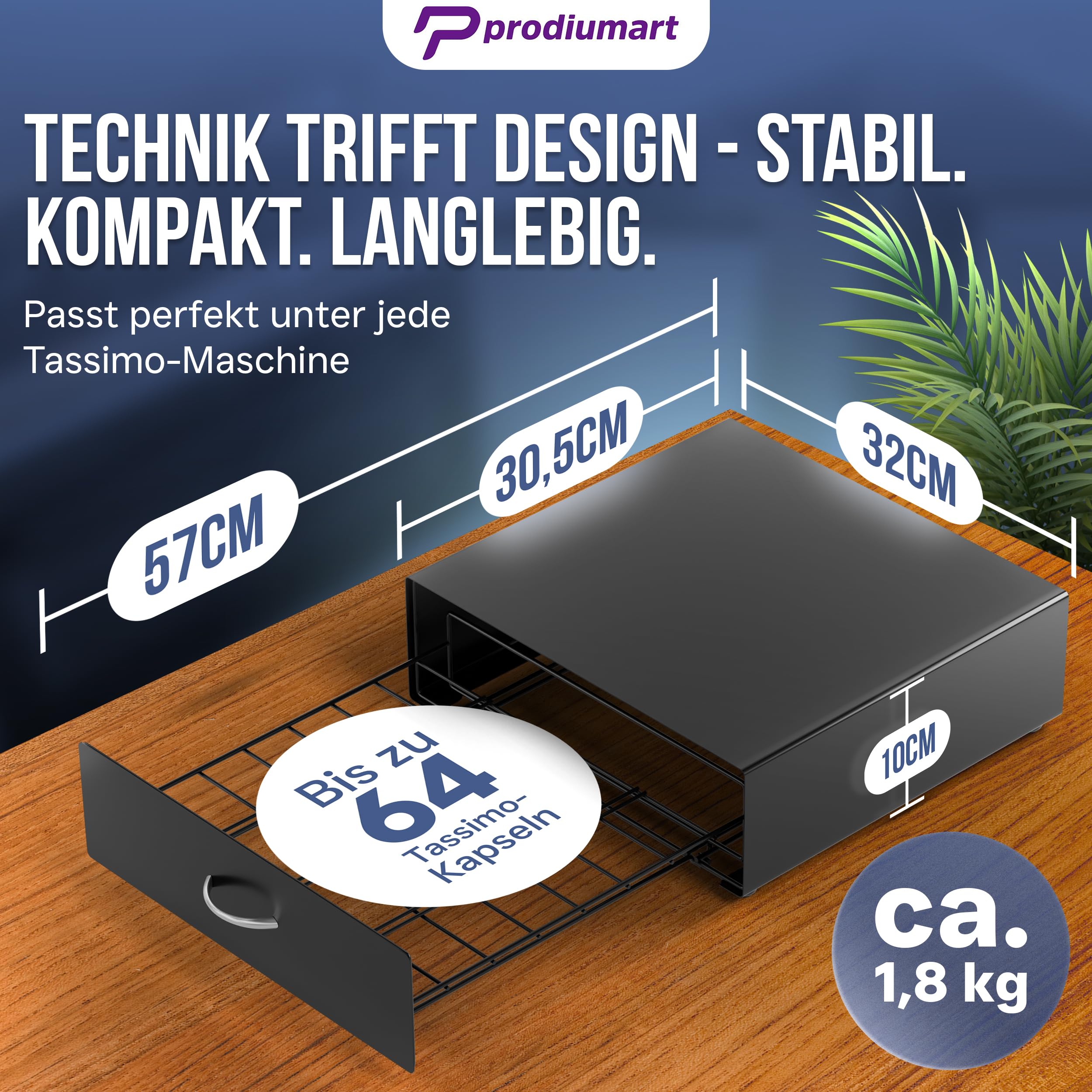 Kapselhalter kompatibel mit Tassimo Kapseln für bis zu 64 Kapseln, Eleganter Kapselspender, Kapselständer kompatibel mit Tassimo Kaffeemaschinen, Ordnung und Stil für Ihre Kaffeestation (Schwarz)