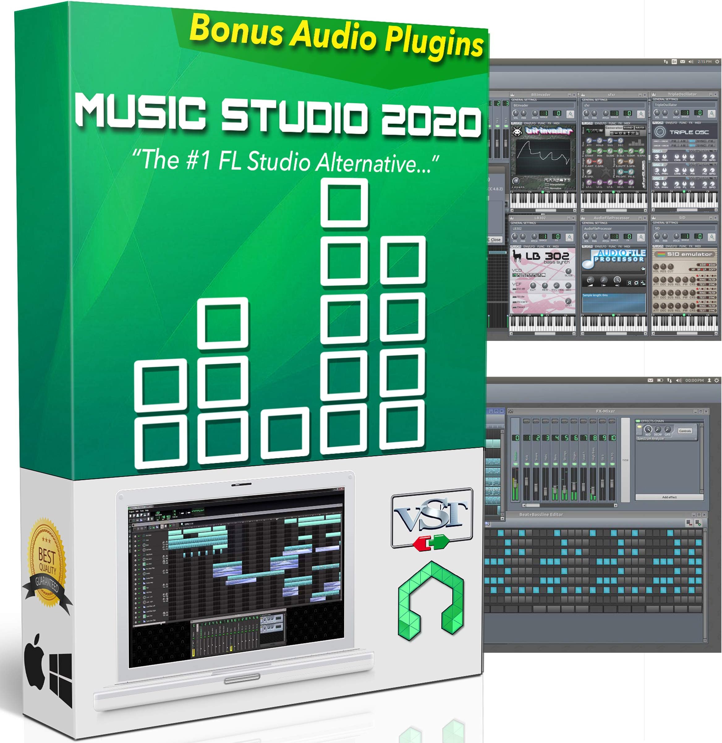 Music Studio 2020: Music Production Software - Best Audio Recording & Editing Software for Windows, Mac, & Linux + Audio Plugins, Tutorials & Guides Bundle