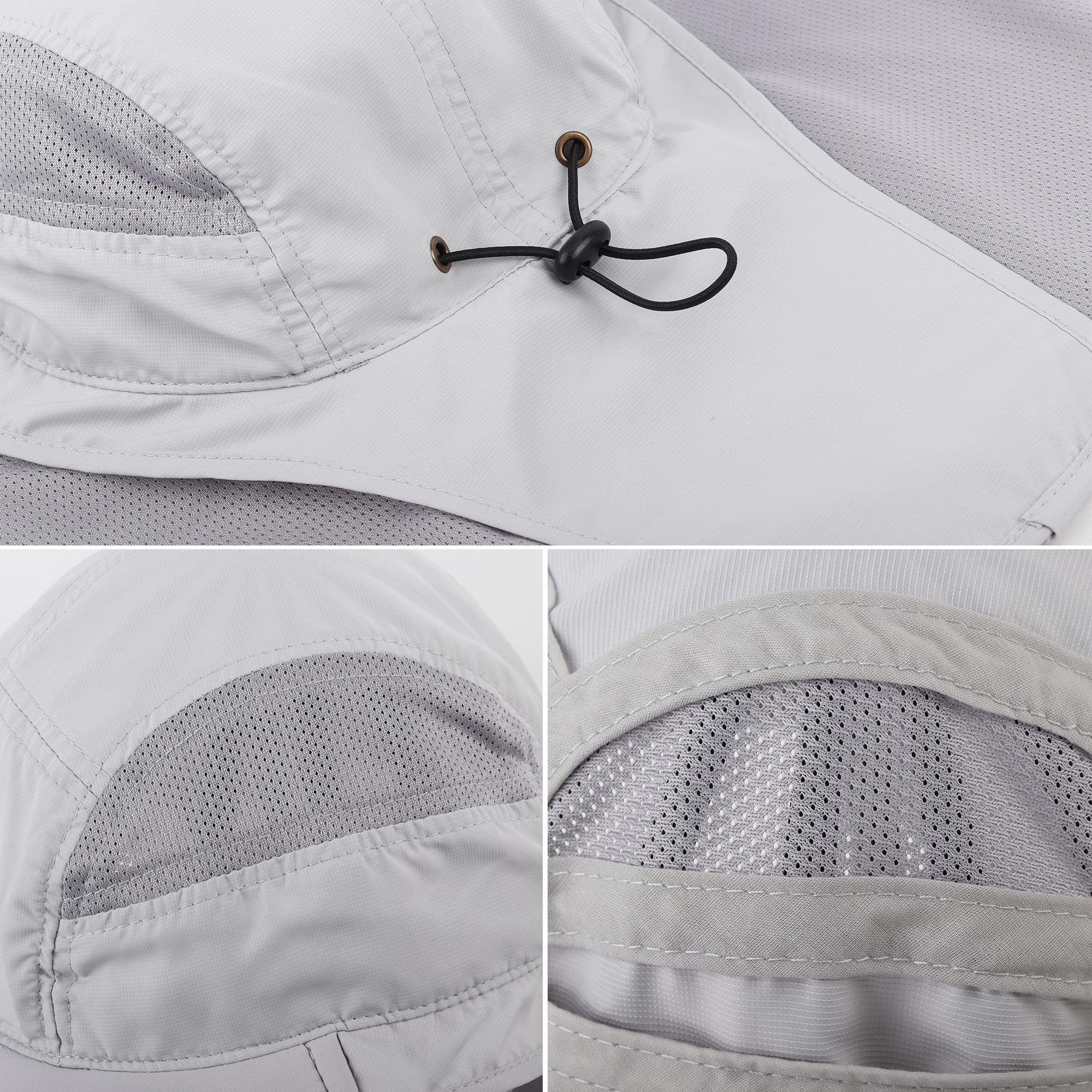 Unisex kapelusz przeciwsłoneczny z ochroną karku, 12 cm, duży Brim do aktywności na świeżym powietrzu – na obwód głowy 56-62 cm