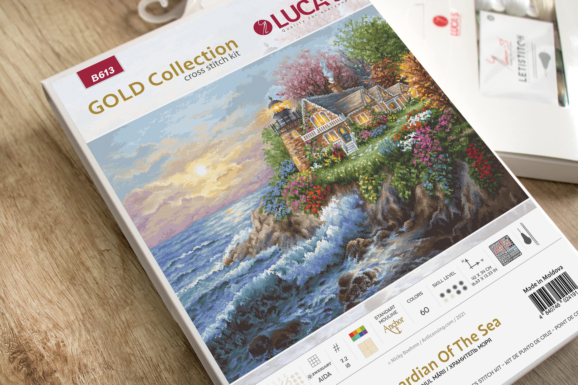 Amazon.com: Luca-S Cross Stitch Kit Guardian of The Sea, Gold