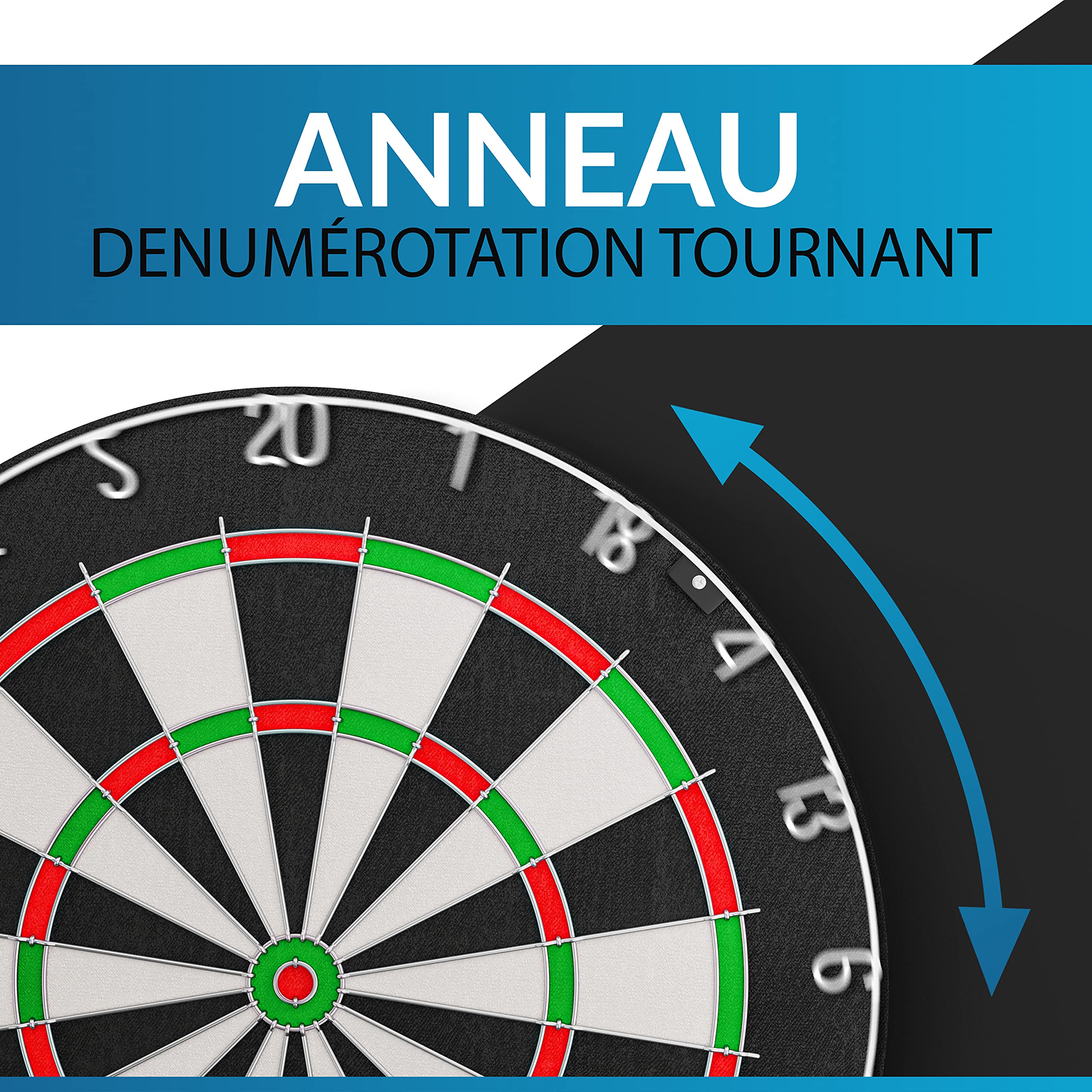 DartPro Jeu de fléchettes - Professionnel en sisal autorégénérant avec fils extra fins