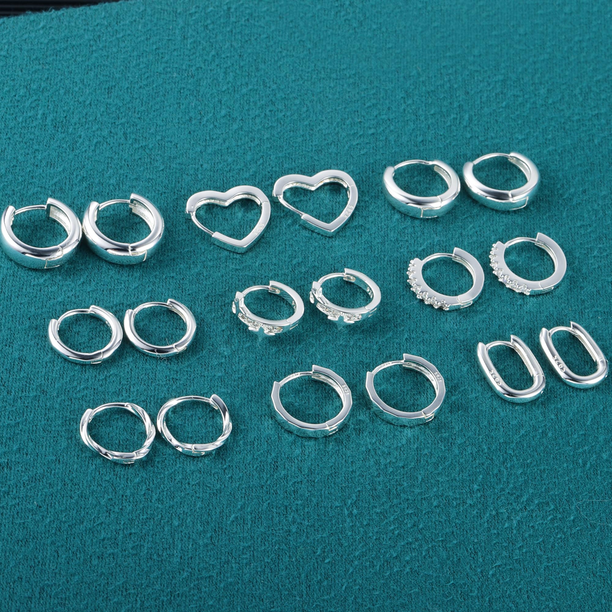 ALEXCRAFT Piccoli Orecchini a Cerchio, Orecchini Per Polsini Auricolari Da Donna, Orecchini a Cerchio Intrecciati Da Donna, Orecchini a Cerchio Spessi Vintage Ipoallergenici In Oro e Argento (9 Paia)