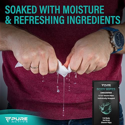 Miniatura 4 de Toallitas corporales de ducha de 12 x 12 pulgadas, 40 toallitas corporales de higiene personal envueltas individualmente para mujeres y hombres,