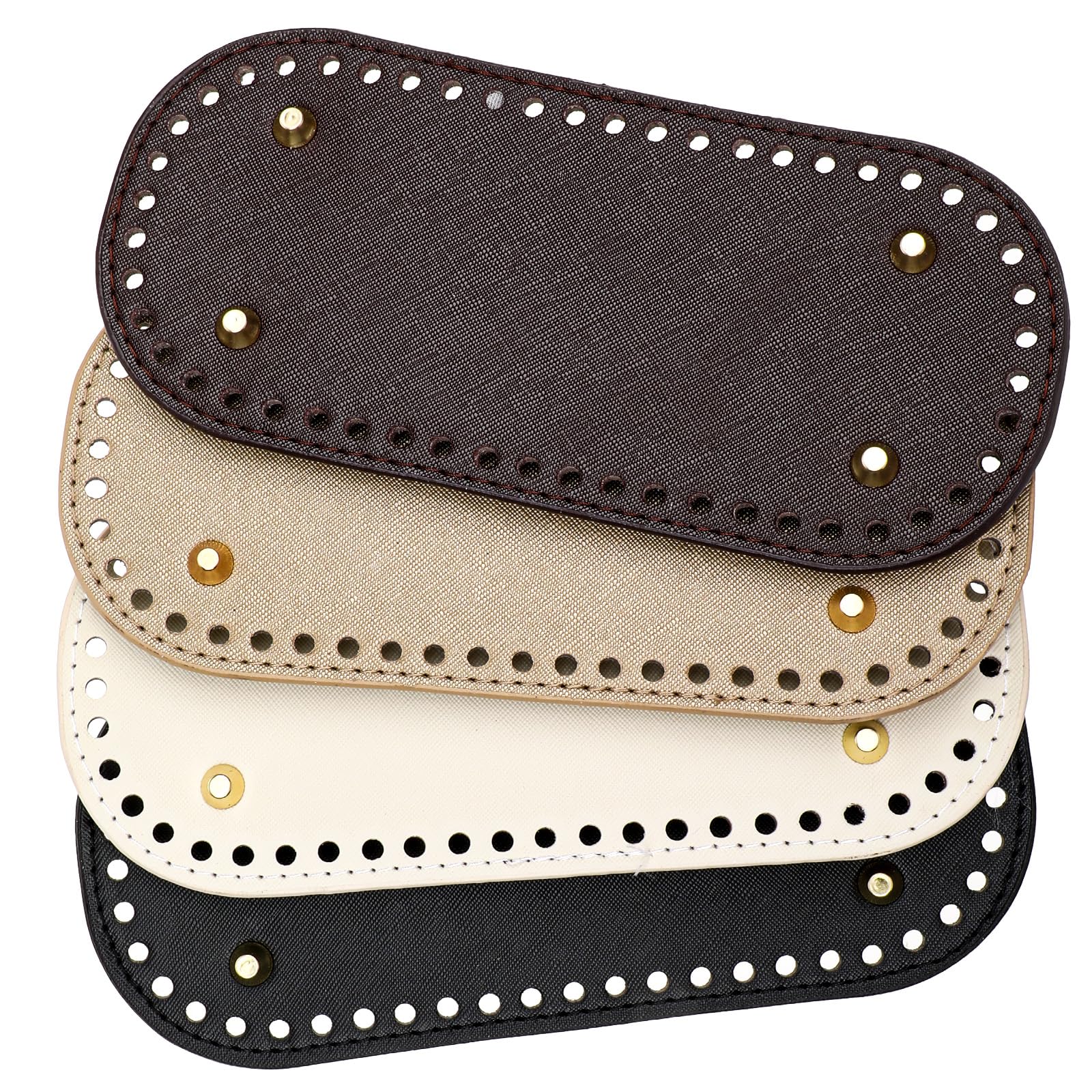 4 bases de bolsa para ganchillo, parte inferior de bolso para bolsas de ganchillo, parte inferior de bolso con agujeros, bolsa de ganchillo ovalada larga para tejer la base de bolsos de hombro (4