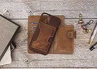 Vista 2 de Venito Florence - Funda de piel tipo cartera compatible con iPhone 11 Pro Max, extra segura con bloqueo RFID, cartera desmontable para teléfono