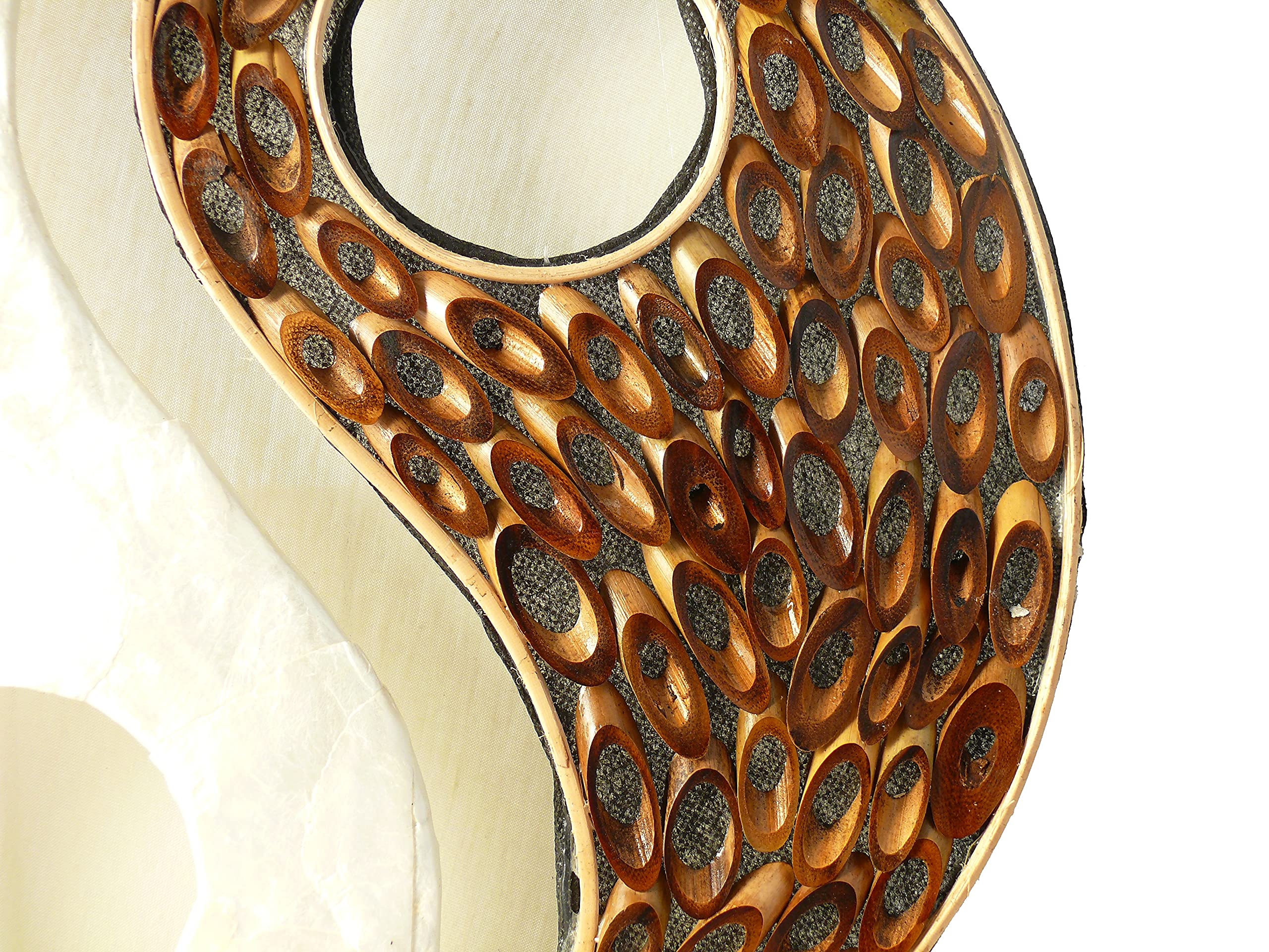 Deko-Leuchte YING YANG NATUR, rund, Natur-Material, Höhe ca. 30 cm