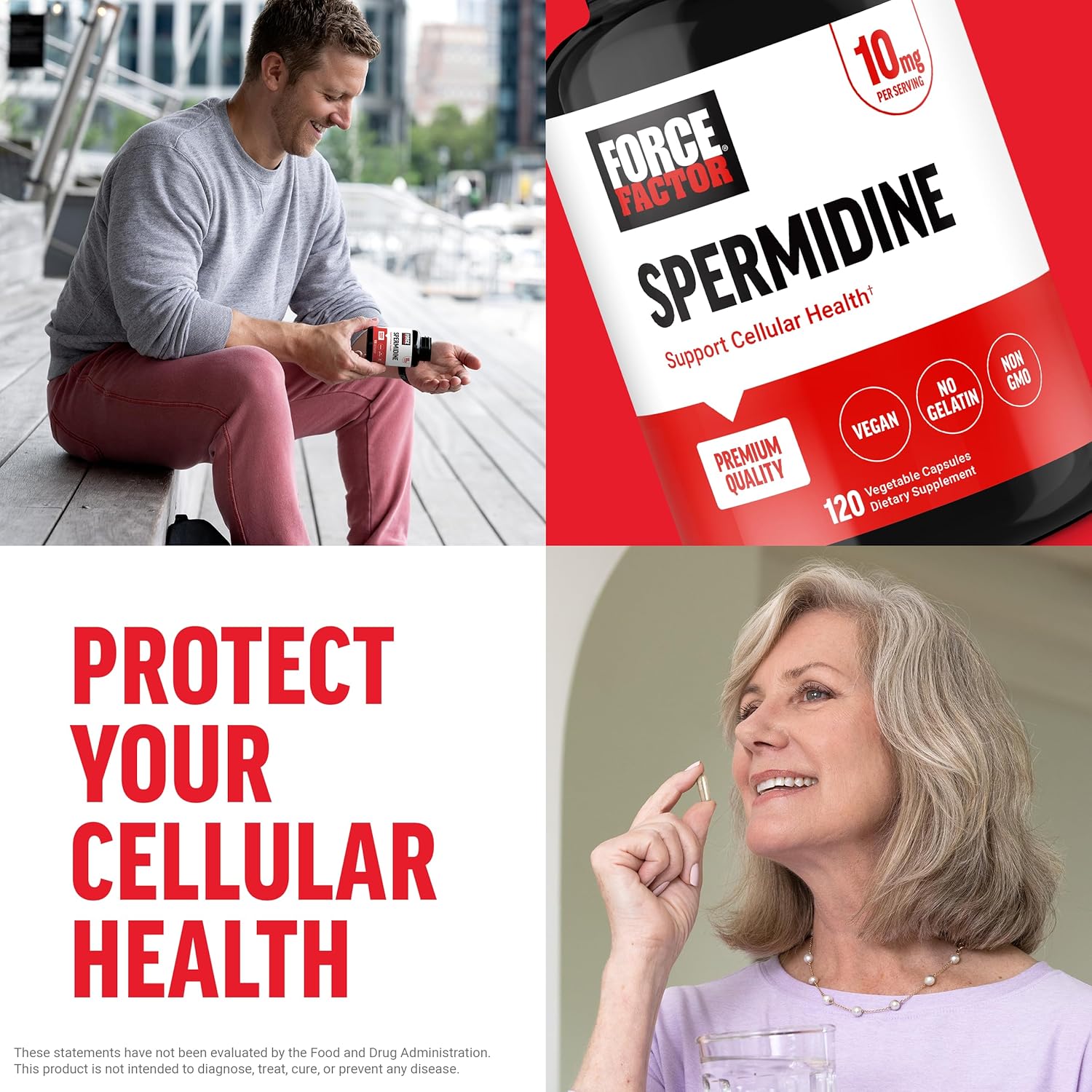 Force Factor Spermidine Supplements for Women & Men, Antioxidants Supplement for Longevity & Cellular Health, Vegan, No Gelatin, Non-GMO, 120 Capsules - Image 5