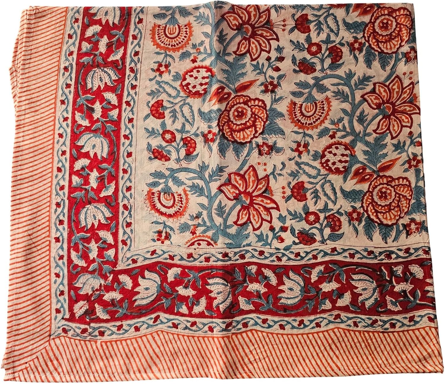 INDIANHANDICRAFT Sanganeri Handblock Printed 100% Cotton Sarong Pareo for Women, Size - 44 inch X 72 inch Multicolor