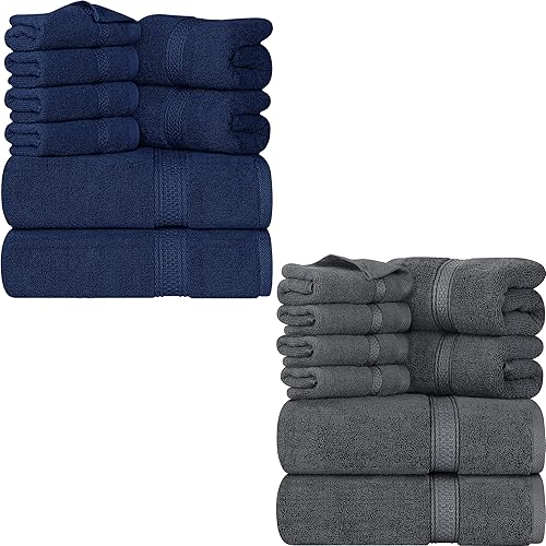 Miniatura 1 de Utopia Towels Paquete de 10-4 toallas de baño, 8 toallas y 4 toallas de mano de algodón hilado en anillo, ultra suave y altamente absorbente,