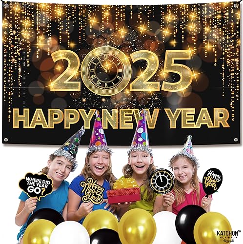 Miniatura 7 de KatchOn, Cartel de Feliz Año Nuevo 2024  Xtragrande, 72 x 44 pulgadas  Fondo de feliz año nuevo, decoraciones de feliz año nuevo 2024  Cartel de Año