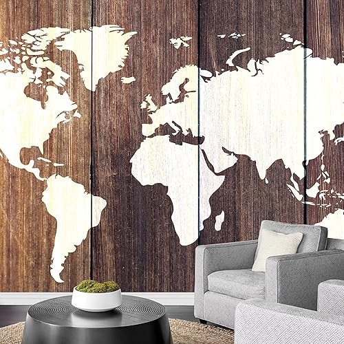 Miniatura 8 de wall26 Adhesivo de pared extraíble/mural de pared vintage, retro, mapa de globo del mundo, ilustraciones internacionales, arte moderno, paisaje