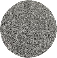 Vista 99 de SHACOS Juego de 6 manteles individuales redondos trenzados de 15 pulgadas antideslizantes resistentes al calor de algodón y poliéster, alfombrillas