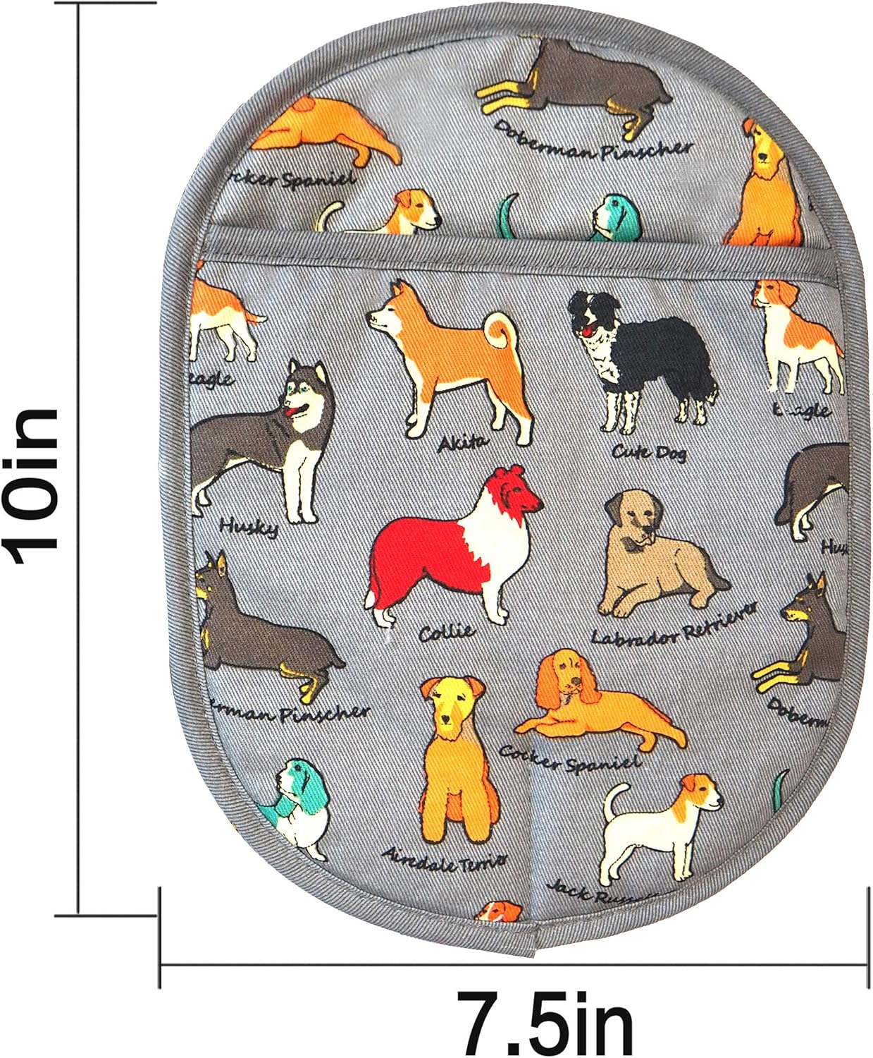 Pot Holders Set of 2 with Transparent Clear Silicone Shell and Nice Dog Printing Cotton Lining, Heat Resistant to 500 F Kitchen Oven Gloves Pot Holder for Cooking (Dog Flower, Potholders) - Image 3