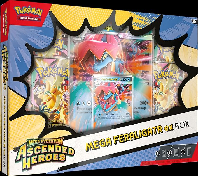 Pokémon TCG: Caja Mega Evolution Meganium/Emboar/Feraligatr ex miniatura 4