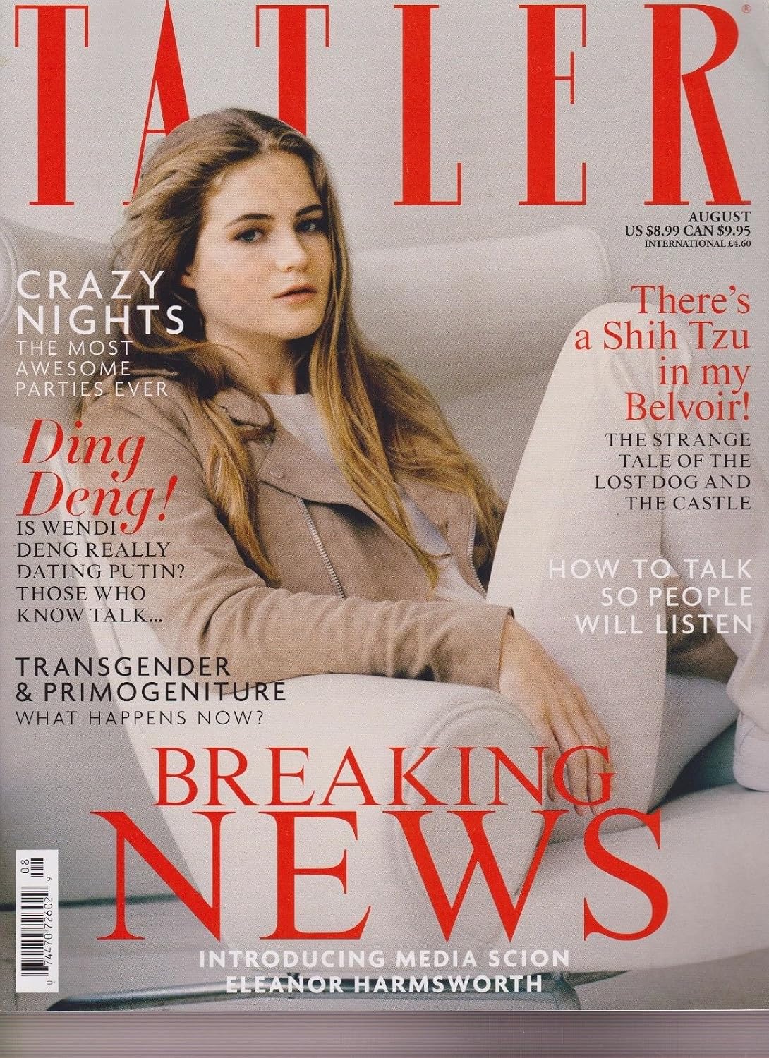 TATLER MAGAZINE AUGUST 2016, ELEANOR HARMSWORTH.