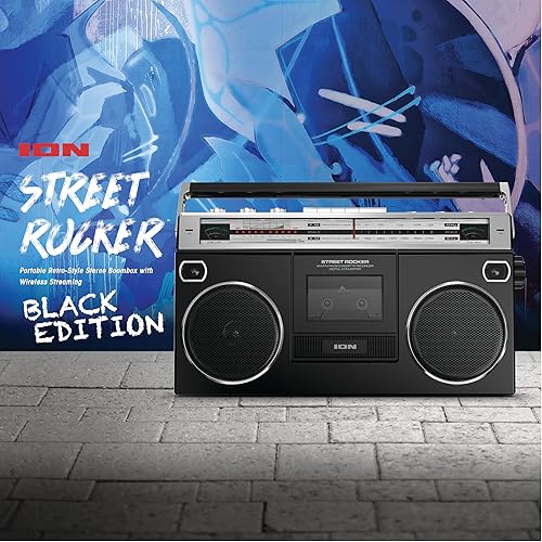 Miniatura 8 de Ion Audio 1980S-Style Portable Bluetooth Boombox Radio AMFM Grabador de cassette Reproductor de cassette, medidores VU, grabación USB, altavoces