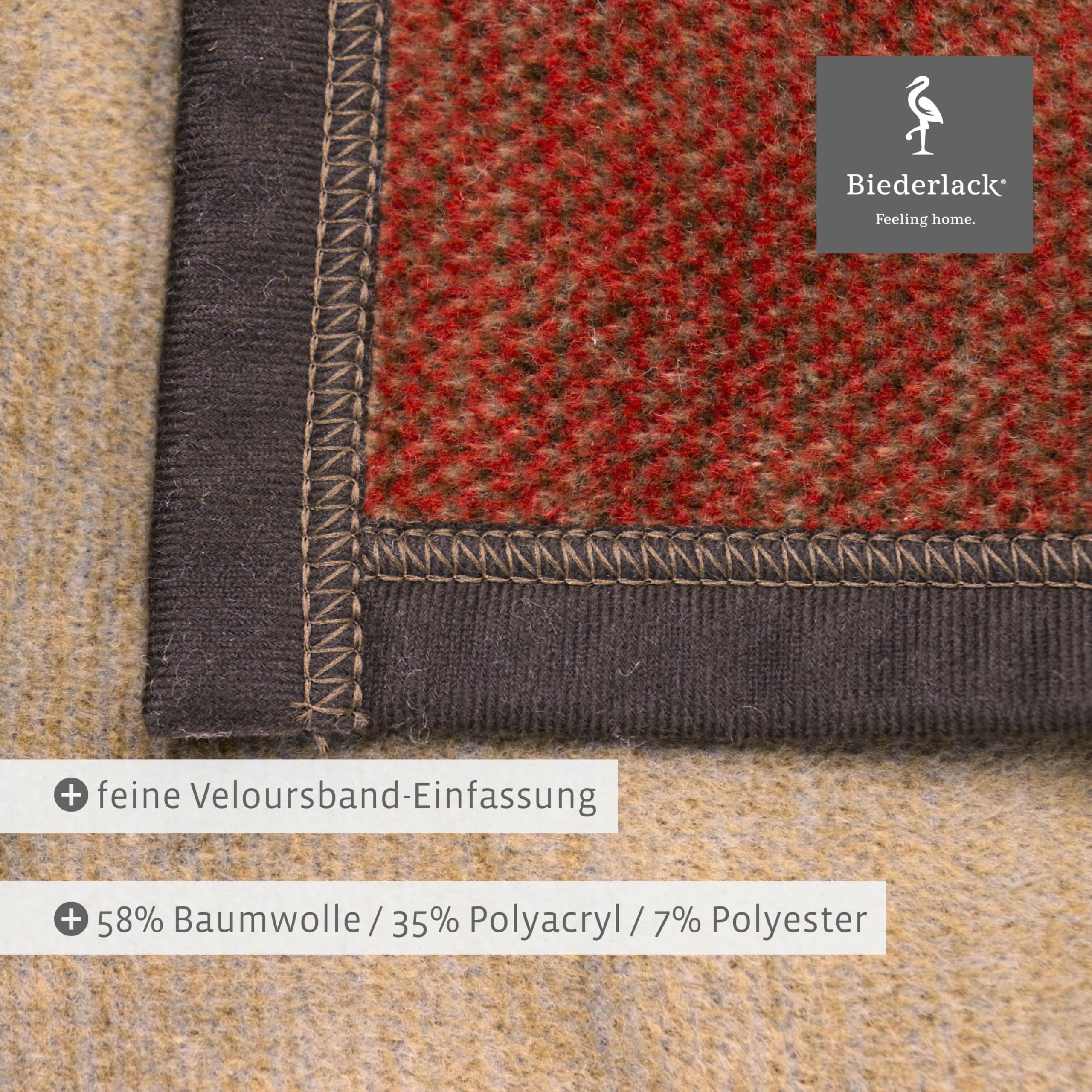 biederlack® weiche Kuscheldecke Brown Squares, Wohndecke in 150x200 cm