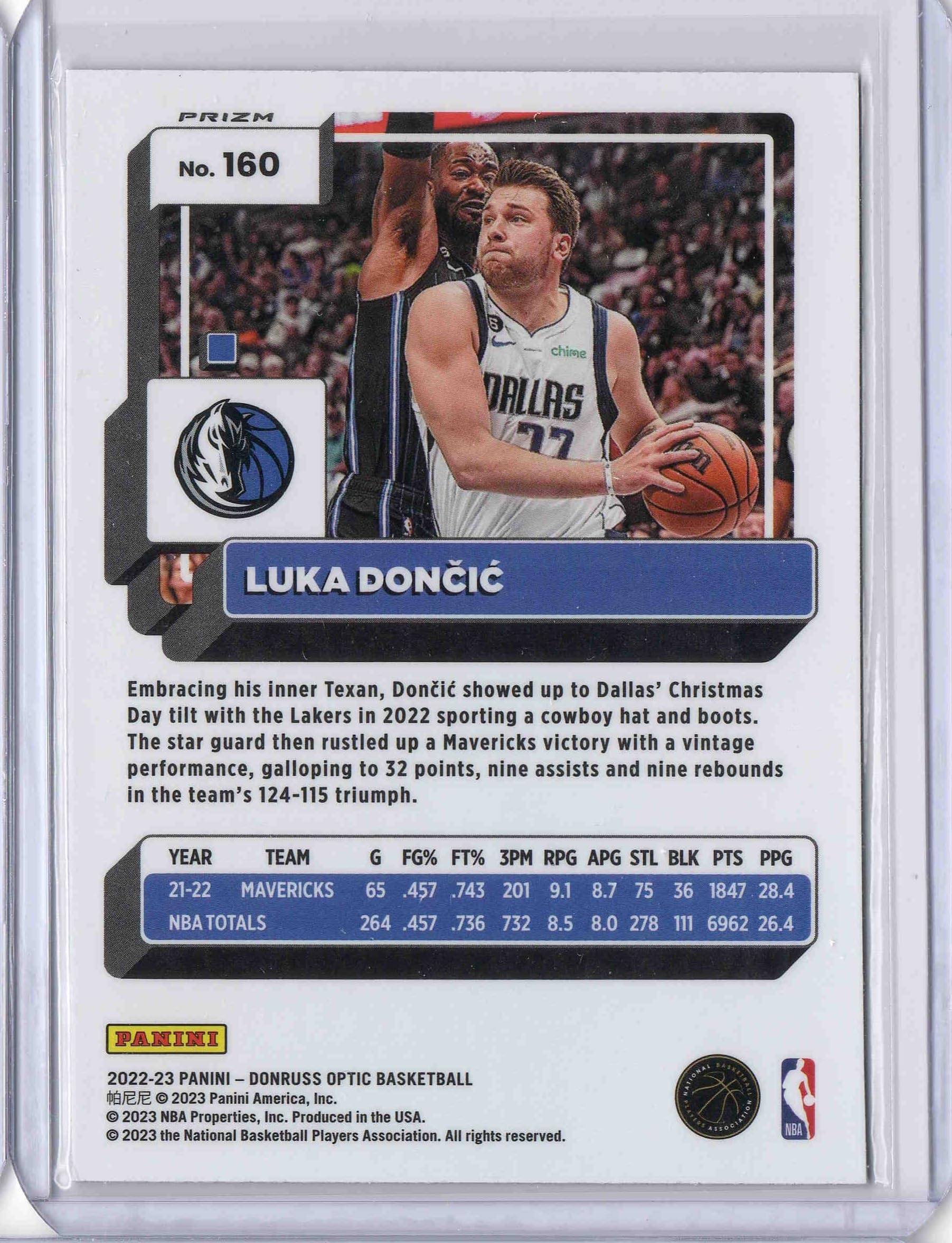 Amazon.com: 2022-23 Trading Card Optic Purple Shock #160 Luka
