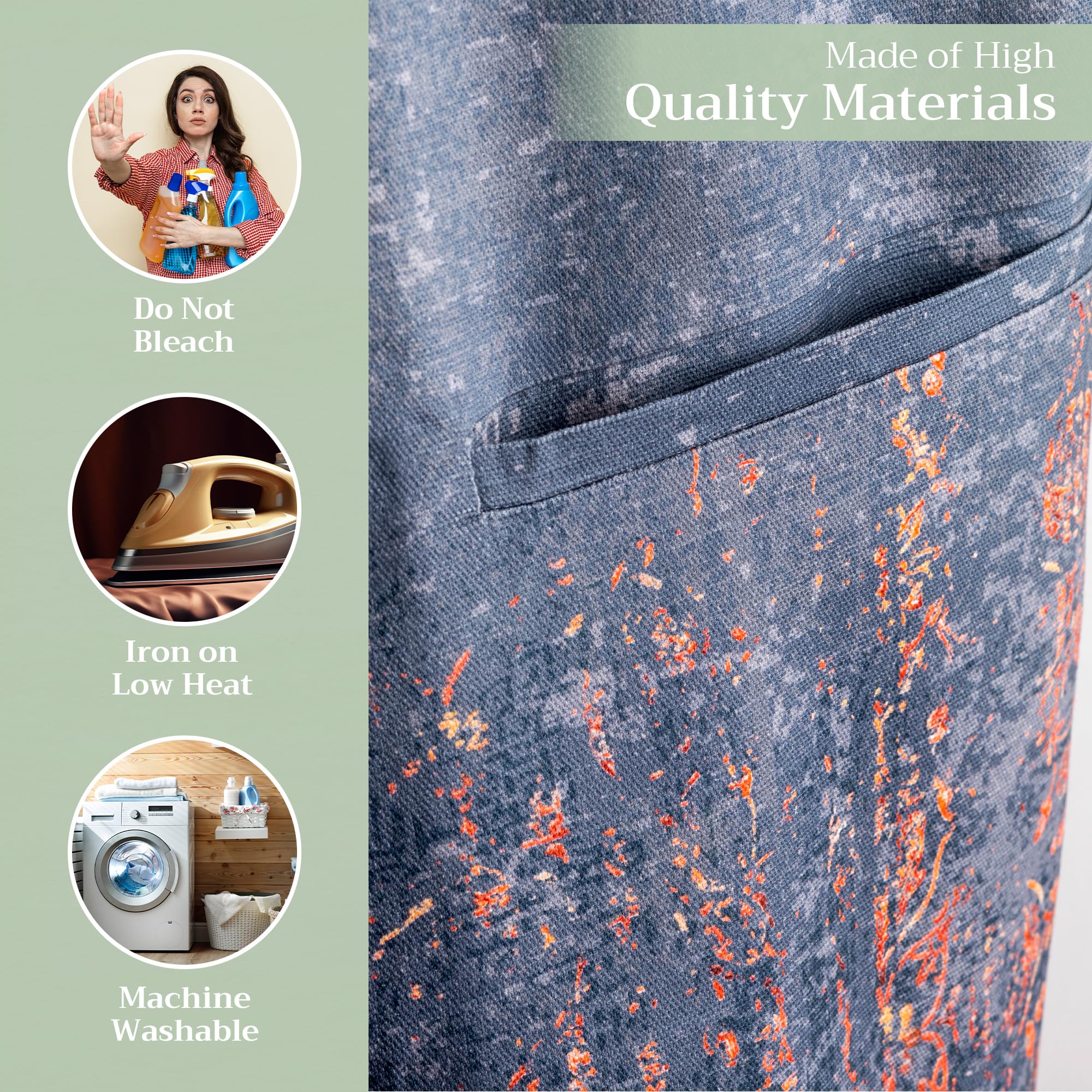 Maison d' Hermine Imperfection Delantal de cocina 100% algodón con cuello ajustable y bolsillo central oculto con lazos largos para mujer | Hombres | Chef,70 cm x 85 cm, Día Madre