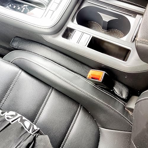 Miniatura 2 de Relleno de cuero para asiento de automóvil, paquete de 2 protectores de asiento sin caída, tapón universal para llenar el espacio entre el asiento y