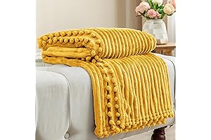 BEDELITE Mustard Yellow Fleece Throw Blanket