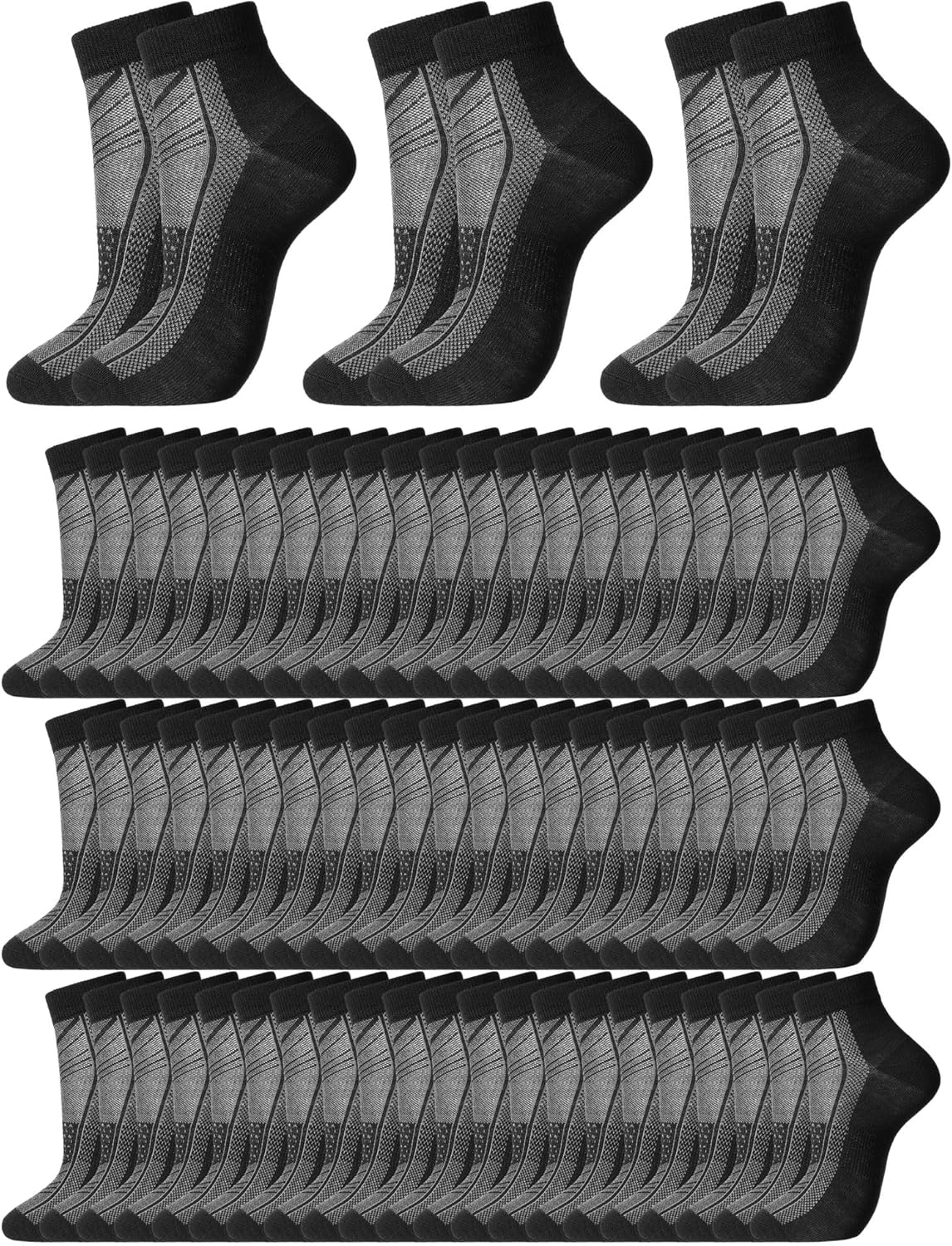 60 Pairs Mens Socks Bulk Homeless Thermal Winter Moisture Wicking Sports Ankle Sock for Men Unisex