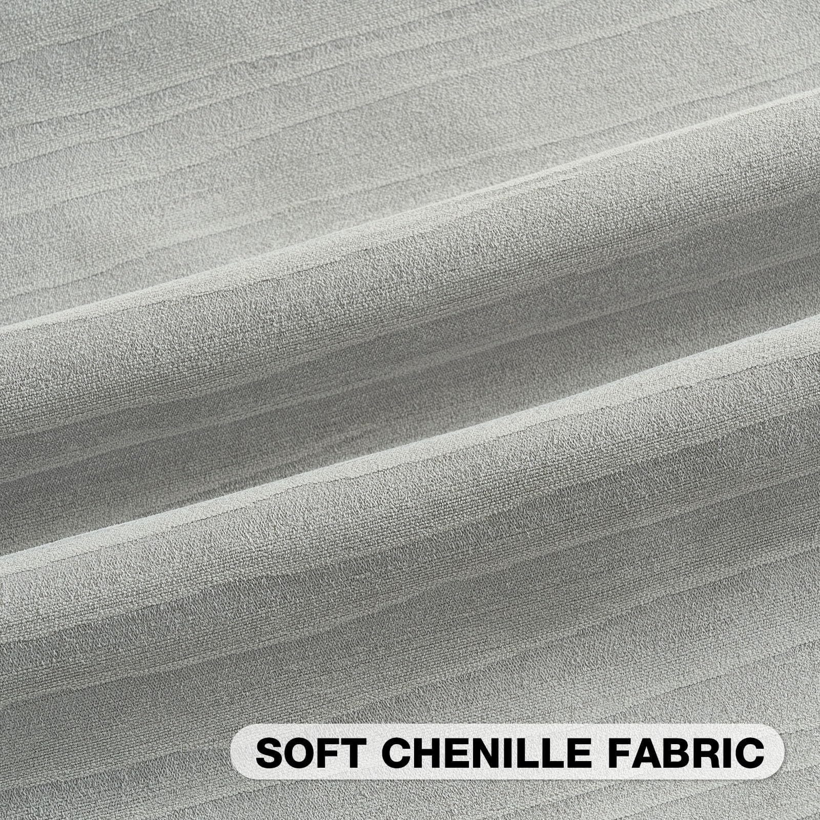 Ystyle 2 Pezzi Federe Cuscini Divano 45x45cm in Morbida Chenille, Copricuscini Decorativi con Texture Lineare Moderna per Soggiorno e Letto, Lavabili e Pet-Friendly, Grigio Elegante