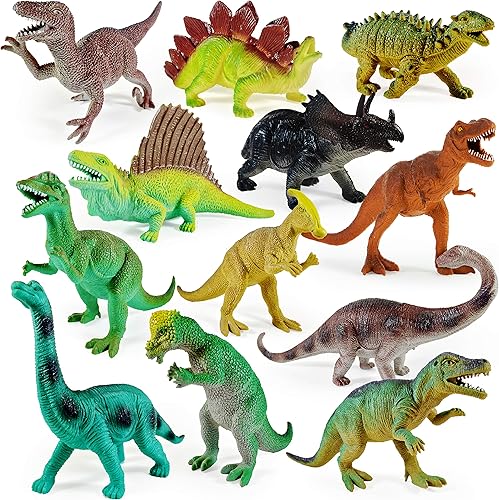 Miniatura 1 de Boley dinosaurio juguete educativo paquete de 12 para niños figuras de dinosaurios de 9pulgadas para la educación infantil T-Rex Triceratopos