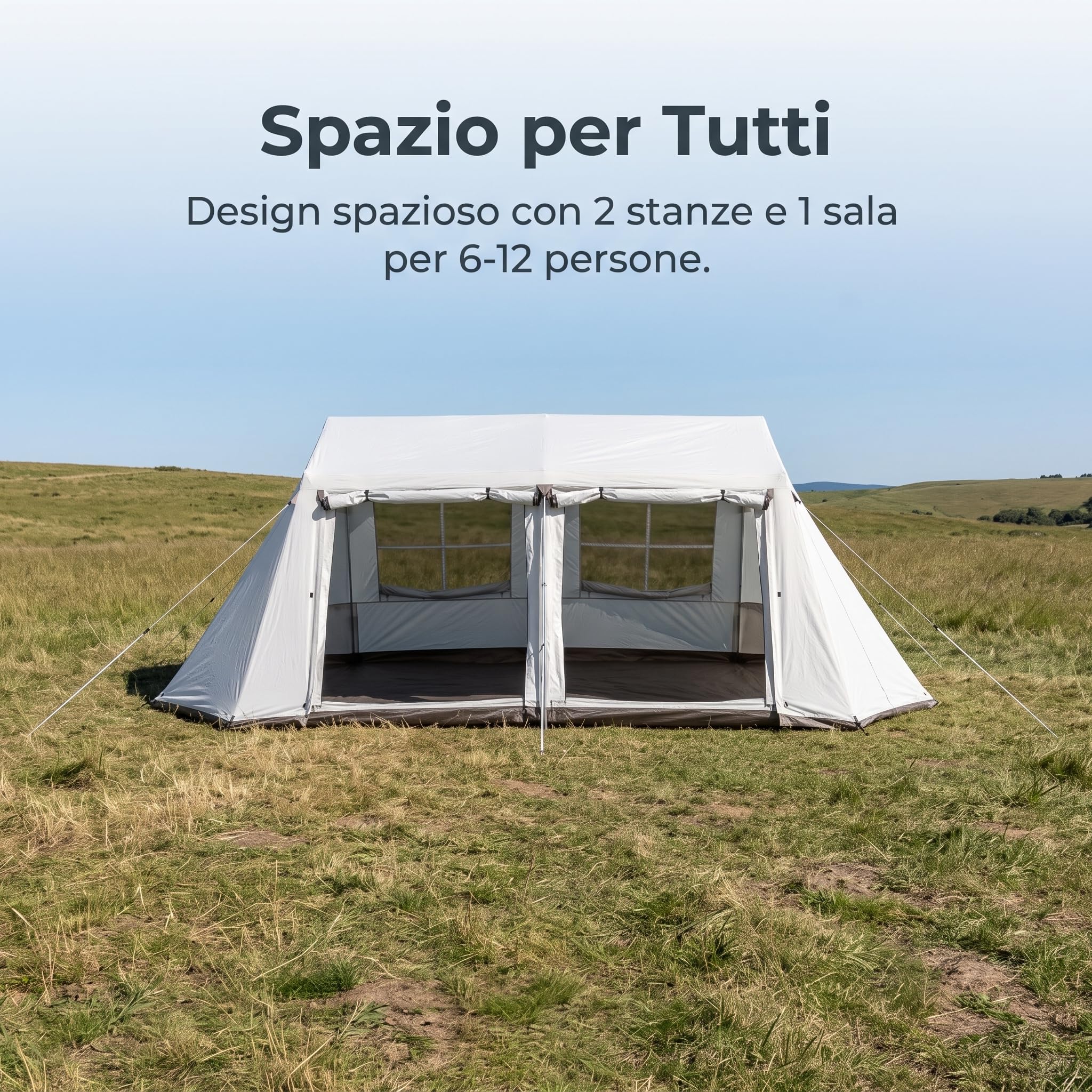 Campeggio Grande per 6-12 Persone, Familiare a Tre Due Sala, Impermeabile per Tutte le Stagioni