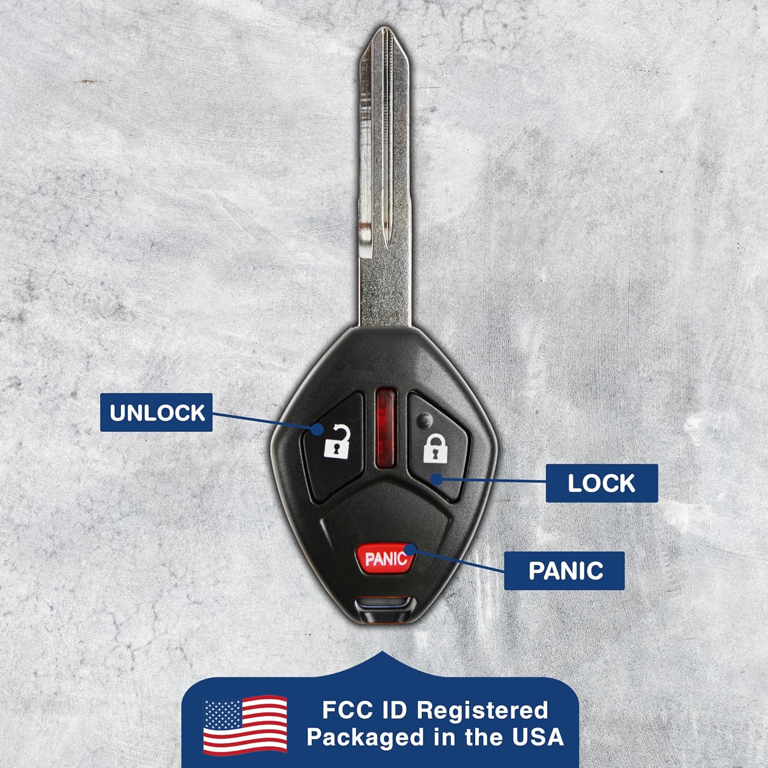 KeylessOption Key Fob Replacement for 2006 2007 2008 Mitsubishi Endeavor Remote, 3-Button OUCG8D-620M-A, Locksmith Required