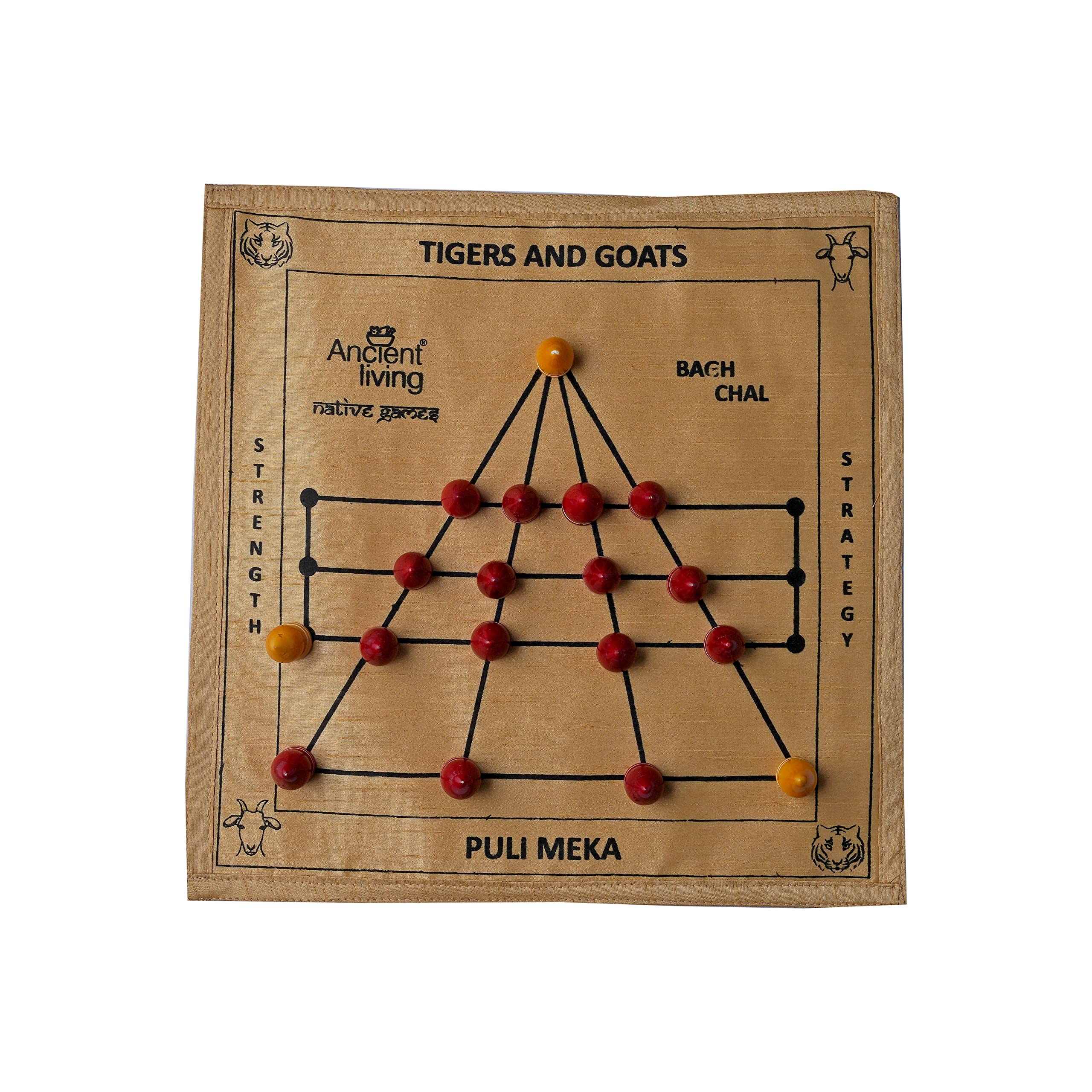 Puli Meka | Tigers & Lambs | Meka puli aata | Bagh Chal | Aadu Puli Aatam Board Game | Pulijudam | Aadu Huli aata | | Leopard Hunt Board Game (Crafted in raw Silk) (B07FBNJFKV) Amazon Price History, Amazon Price Tracker