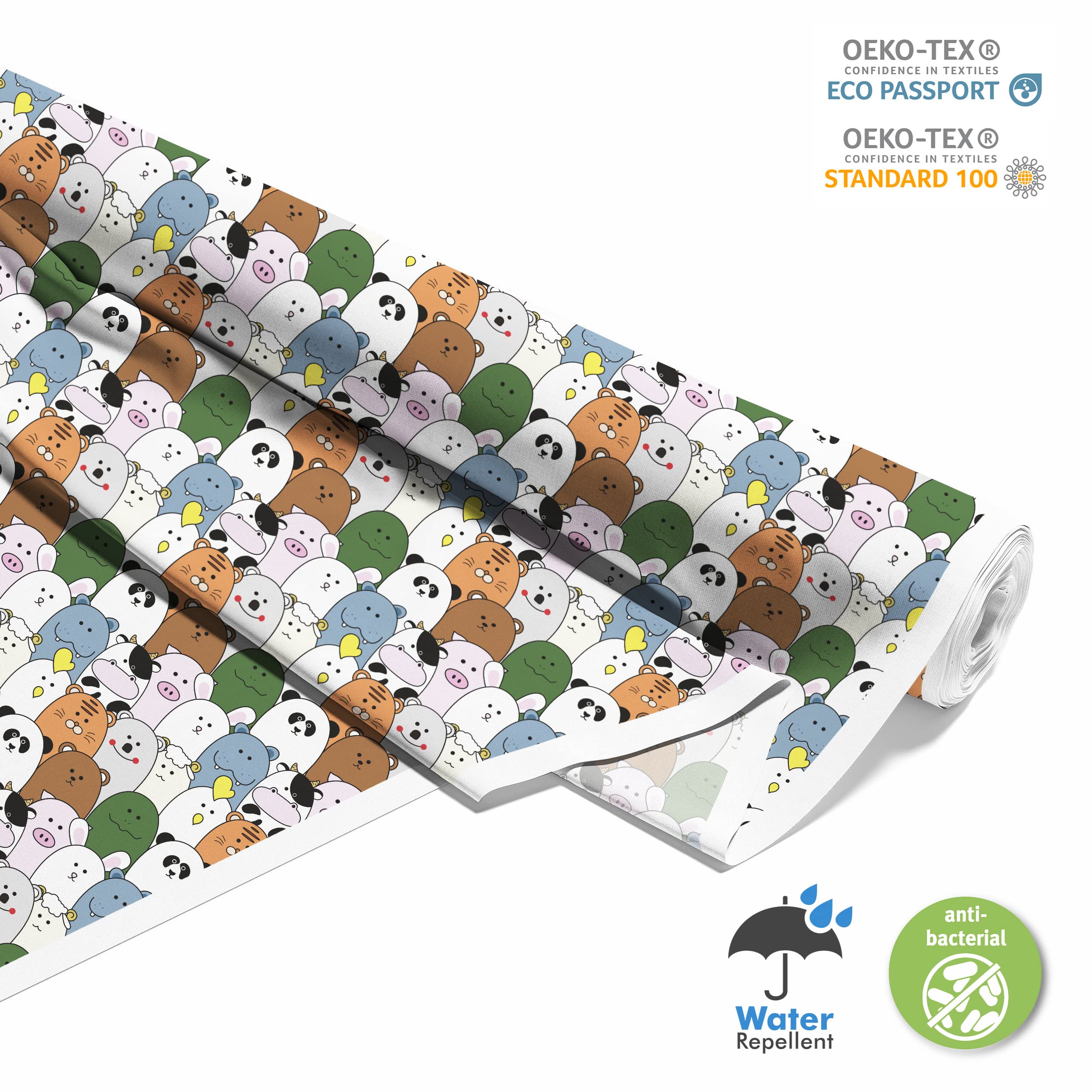 HEKO PANELS Stoff Oxford Wasserdichte Meterware Canvas-Stoff Polyester Stoff Zum Nähen Nähstoffe Möbelstoffe Dekostoffe Handwerken Wasserabweisend Blickdicht Tiere 5 Meter 155 x 500 cm