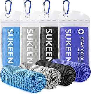 Sukeen [4 Pack] Cooling Towel (40"x12"),Ice Towel,Soft Breathable Chilly Towel,Microfiber Towel for Yoga,Sport,Running,Gy...