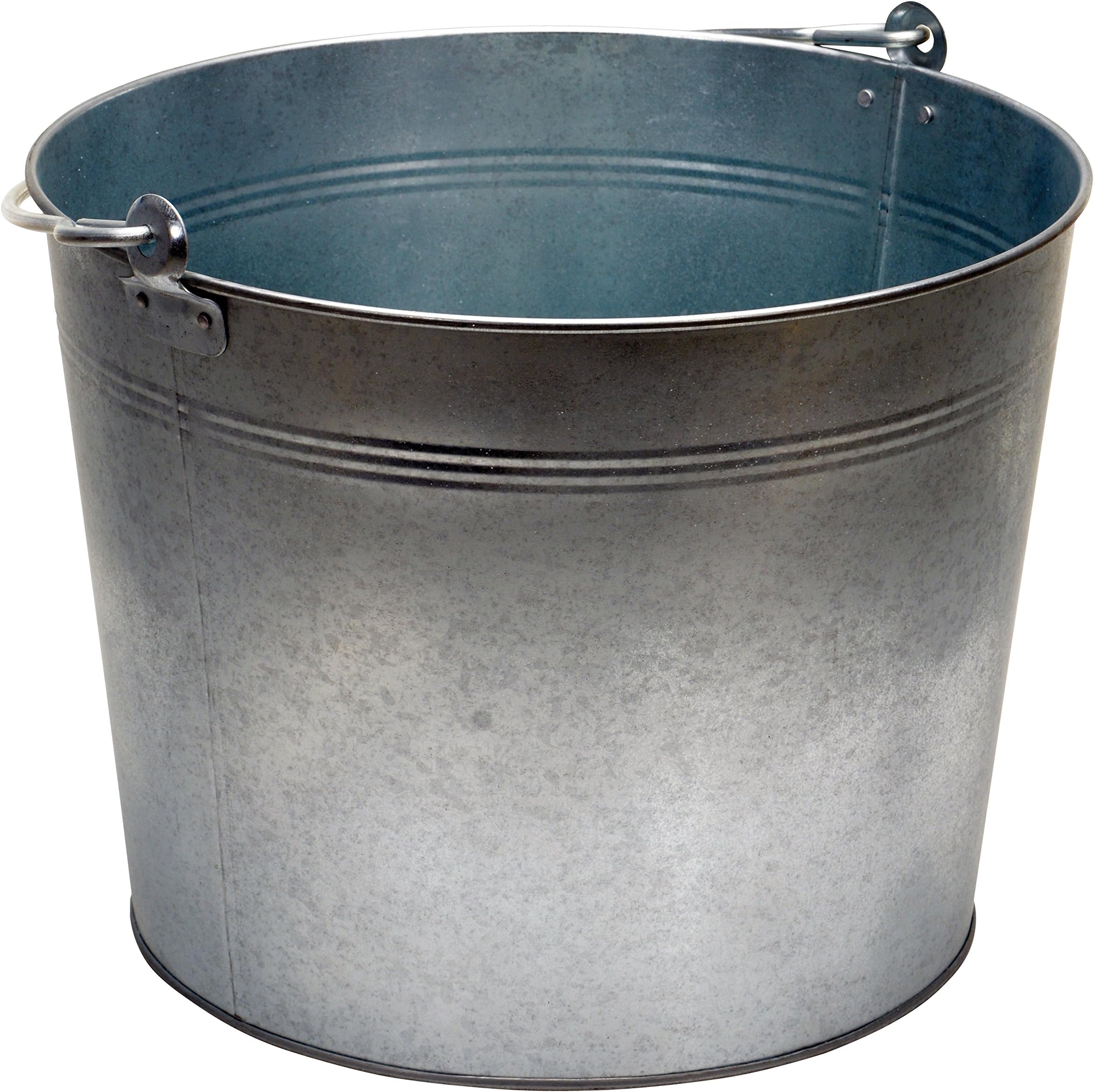 Vestil BKT-GAL-500 Galvanized Steel Bucket, 10-3/4" Depth, 5 gallon, 44 pound Capacity