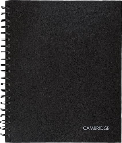 Cuaderno Cambridge 06100 de negocios con bolsillo y tapa dura de 85x 11pulgadas de color negro Negro