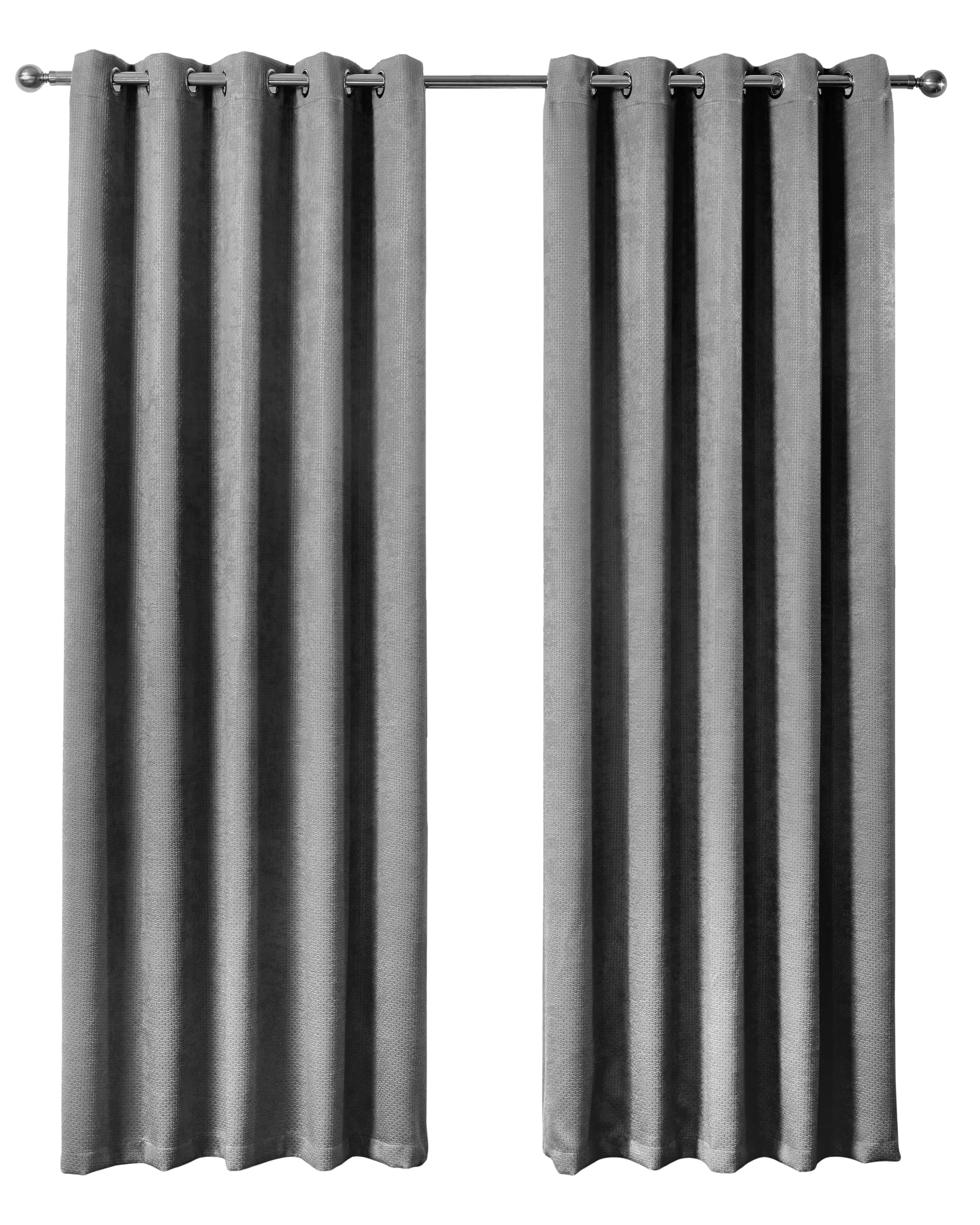 Emma Barclay Thermal Blackout Curtains Eyelet Ambiance Grey 168X137cm