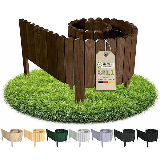 Floranica Bordura Para Jardín 20 X 200 Cm Marrón Borde Césped Valla De Jardín Valla De Madera Bordura Flexible En Rollo