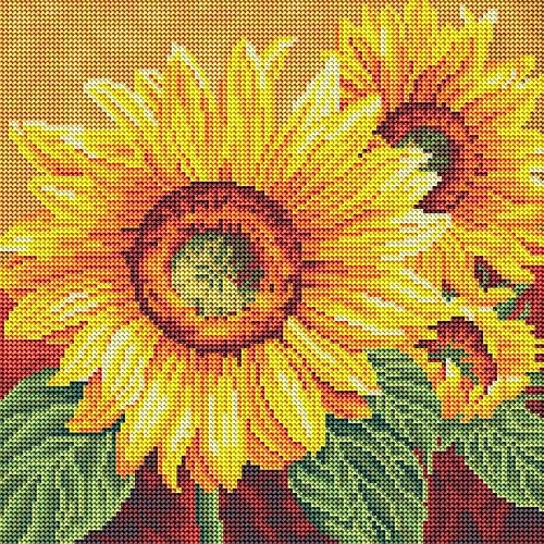 Miniatura 15 de DIAMOND ART CLUB - Juego de pintura con diamantes, lienzo de Vitral de flores”, lienzo redondo 5D para principiantes, divertidas manualidades