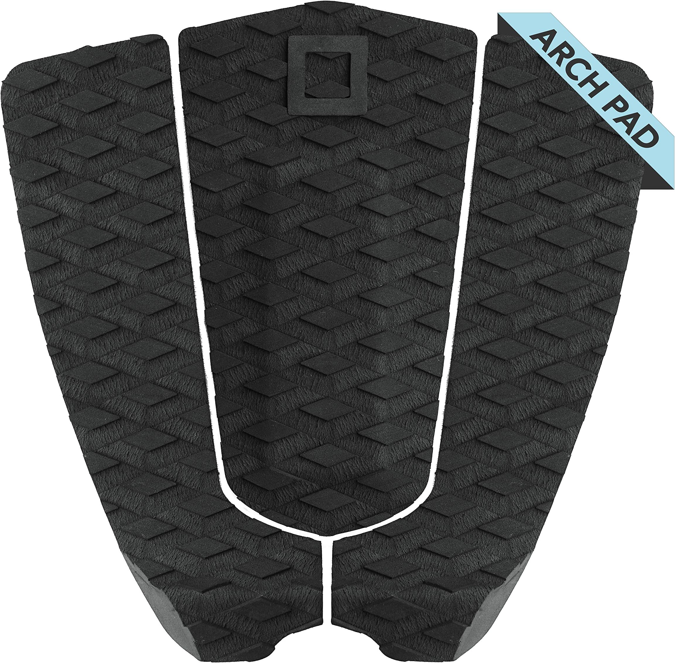 Surf Squared 3-Piece Traction Pad | Arch, Flat, or Front | Maximum Grip Stomp or Deck Pad | Easy Install w/Super Strong 3M Adhesive | Fits All Surfboards: Shortboard, Fish, Longboard, & Skimboard